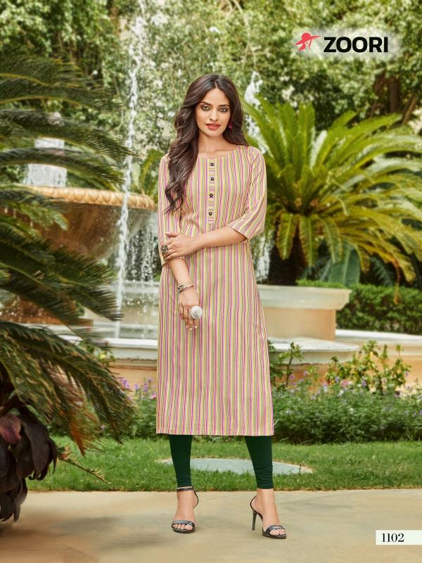 Zoori Akshara 17 Rayon Printed Casual Wear Kurtis Edition